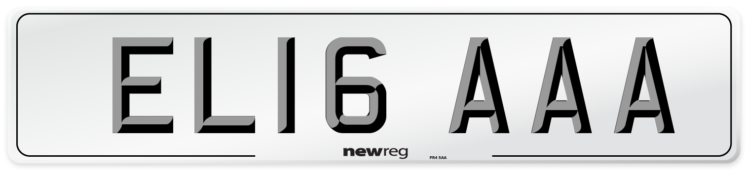 EL16 AAA Number Plate from New Reg